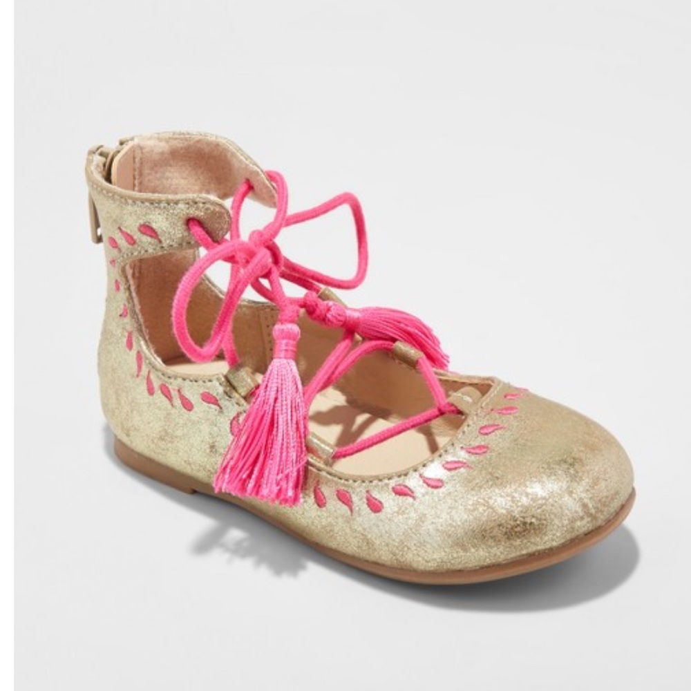 Osh Kosh Girls' Gold Trinity Ballet Flats NWOT